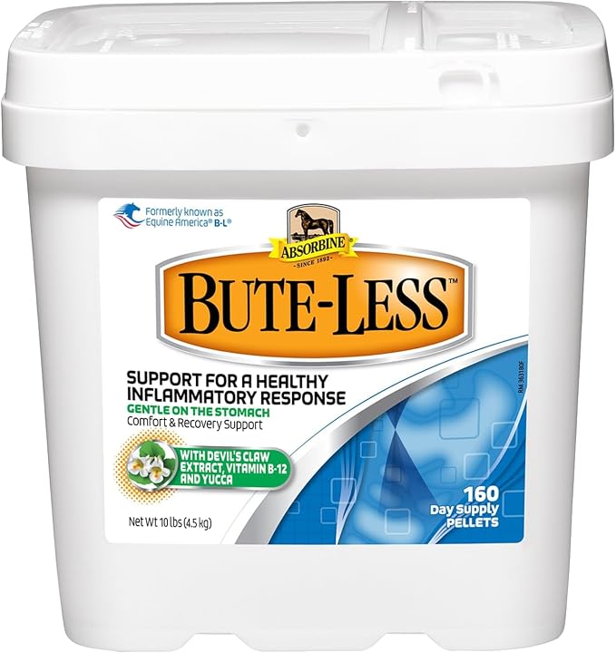Absorbine Bute-Less Comfort & Recovery Supplement Pellets, Healthy Inflammatory Response, 10 lb / 160 Day Supply