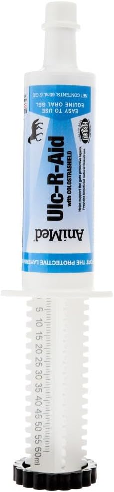 AniMed Ulc-R-Aid Gel for Horses – Gastric & Digestive Support Supplement, 60 mL Syringe