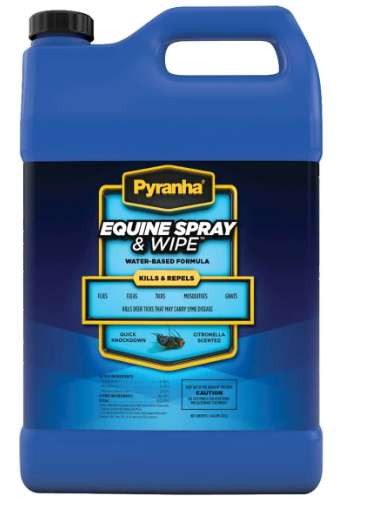 Pyranha Equine Spray N Wipe Fly Spray – Gallon