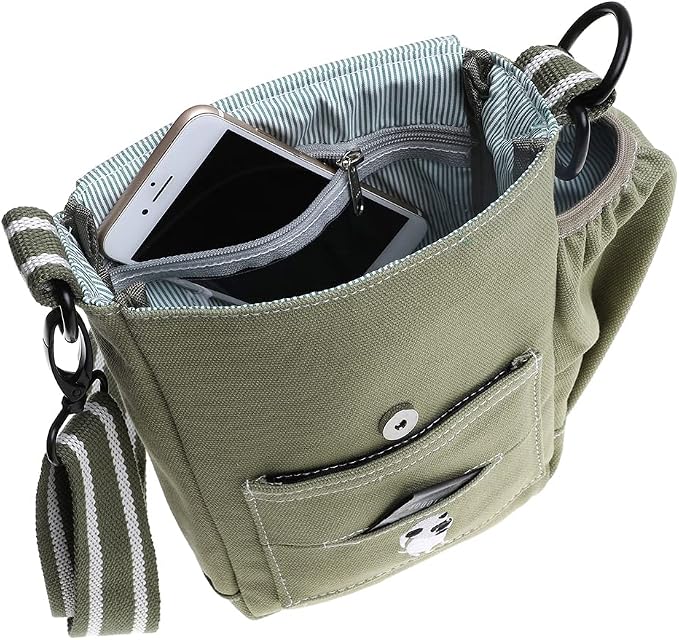 DOOG Walkie Shoulder Bag, Green, Crossbody Dog Walking Bag with Phone Pocket & Waste Bag Holder
