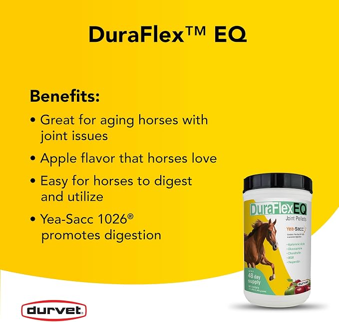Google SEO Title: Durvet DuraFlex EQ Apple-Flavored Joint Support Pellets for Horses – 3.1 lb