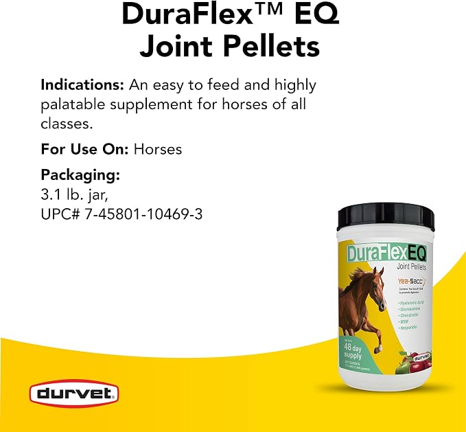 Google SEO Title: Durvet DuraFlex EQ Apple-Flavored Joint Support Pellets for Horses – 3.1 lb