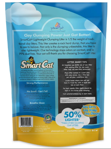  SmartCat Lightweight Unscented Clumping Clay Cat Litter 9lb
