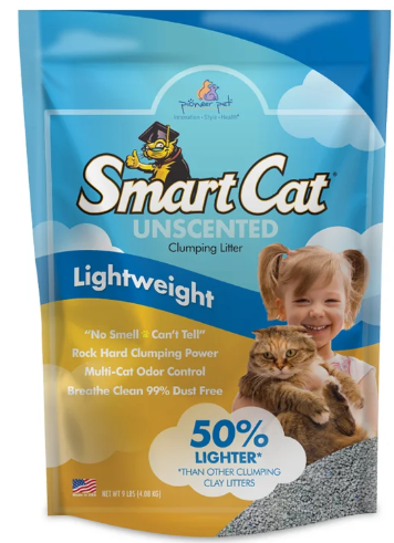  SmartCat Lightweight Unscented Clumping Clay Cat Litter 9lb