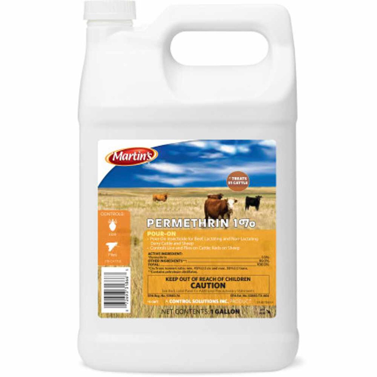 Martin’s Permethrin Plus Pour-On Insecticide – Fly & Lice Control for Beef Cattle, Lactating & Non-