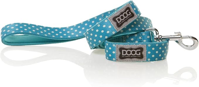 DOOG Snoopy Neoprene Dog Leash – Blue with White Spots, Lightweight Quick-Dry Lead