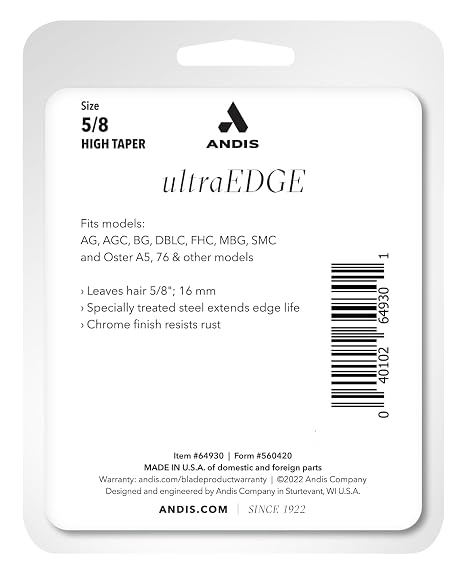 Andis 64930 UltraEdge Detachable Blade, Size 5/8HT, Hybrid Tooth