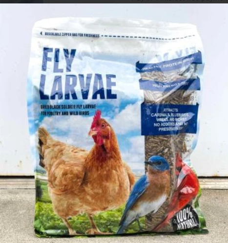 Flock Fest Dried Black Soldier Fly Larvae 5 lb – High-Protein Calcium-Rich Poultry Treat for Chickens, Ducks & Wild Birds