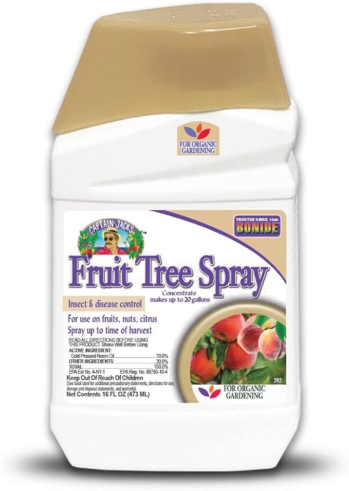 Bonide Captain Jack's Fruit Tree Spray, 16 oz Concentrate, Insect & Disease Control Spray for Organic Gardening