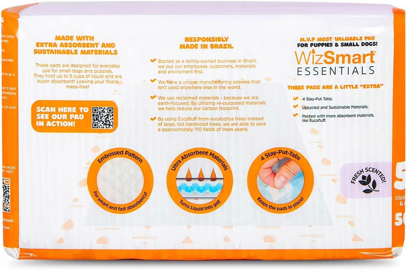 WizSmart Essentials Large Dog & Puppy Training Pads – Super Absorbent Fresh Scented Pee Pads, 23.5 x 22 in, 50 Count