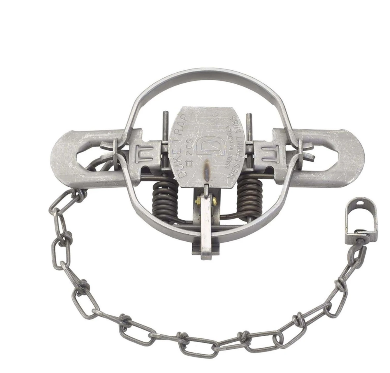 Duke #1-1/2 Coil Spring Animal Trap – 4.75" Jaw Spread, Model 0470 for Raccoon, Fox & Nutria