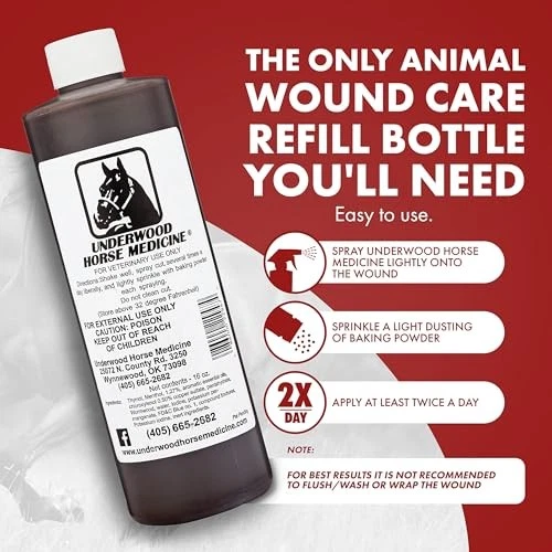 Underwood Horse Medicine Topical Wound Spray – Animal Wound Care for Horses & Livestock, 16 oz