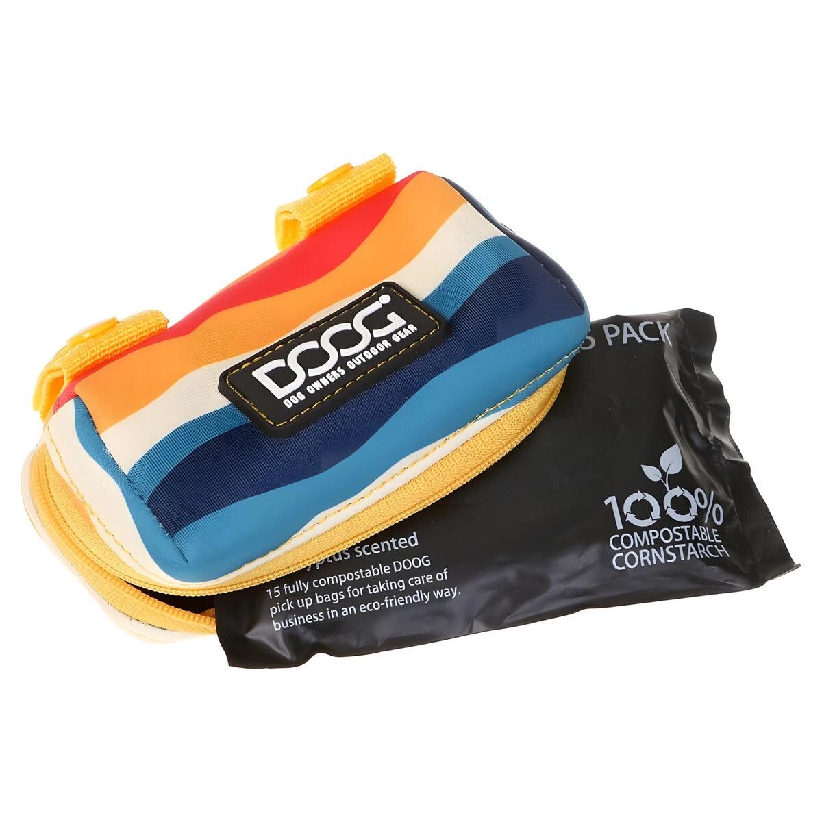 DOOG Walkie Pouch Scout, Neoprene Dog Waste Bag Dispenser, Leash-Mounted Poop Bag Holder