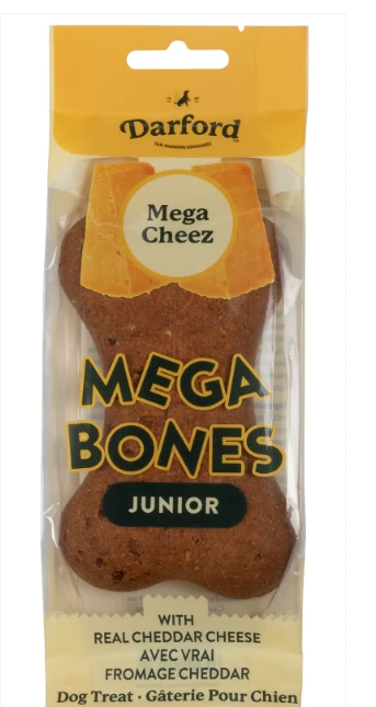 Darford Mega Cheez Jr Dog Treat 3.5 oz – Hard-Baked Crunchy Cheddar Cheese Dog Bone
