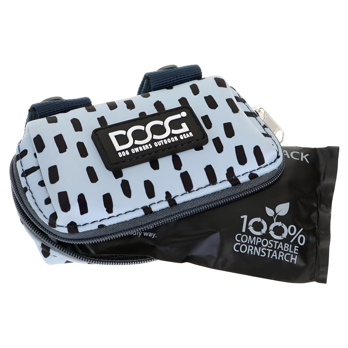 DOOG Walkie Pouch Dash, Neoprene Dog Waste Bag Dispenser, Leash-Mounted Poop Bag Holder