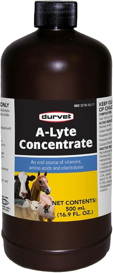 Durvet A-Lyte Electrolyte & Amino Acid Solution for Cattle, Horses, Sheep & Swine – 500 mL