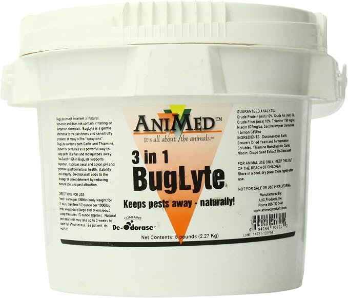 AniMed Bug Lyte with Live Yeast Cultures for Horses, 5-Pound (Not for sale in California)
