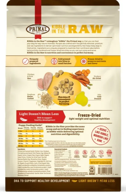 Primal Kibble in the Raw Freeze-Dried Puppy Dog Food, Chicken & Pork Formula, 1.5 lb — image 2