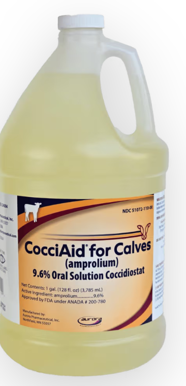 CocciAid for Calves 9.6% Amprolium Oral Solution, 1 Gallon (128 fl oz), Coccidiostat