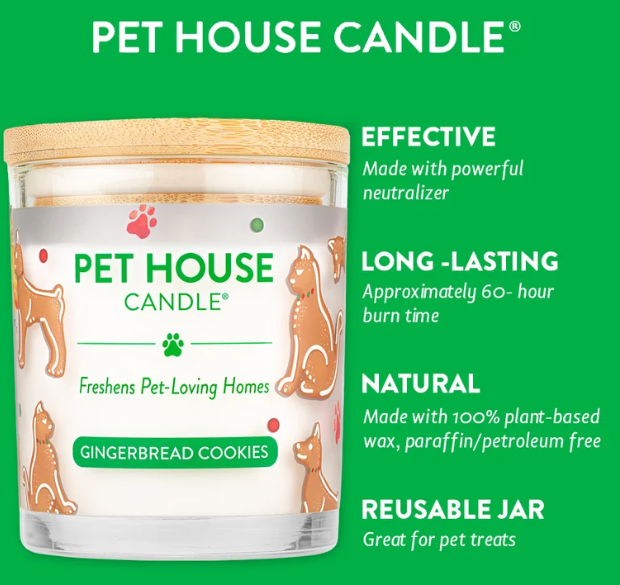 One Fur All Pet House Gingerbread Cookies Candle – Pet Odor Eliminating Plant-Based Wax Candle, 9 oz — image 2