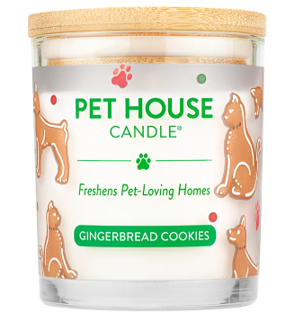 One Fur All Pet House Gingerbread Cookies Candle – Pet Odor Eliminating Plant-Based Wax Candle, 9 oz