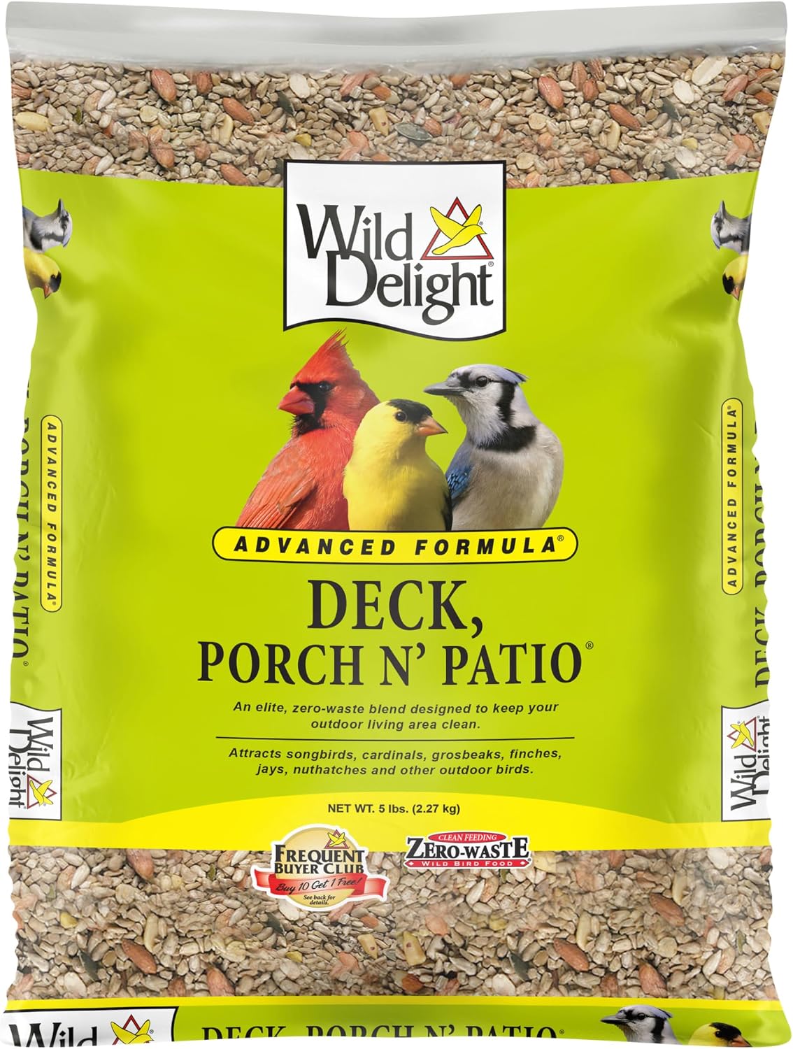 Wild Delight Deck, Porch N’ Patio Premium Zero-Waste Wild Bird Food – 5 lb Bag