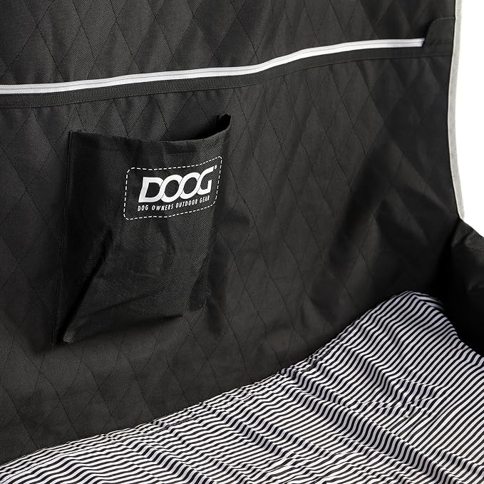 DOOG Dog Car Seat Large, Black, Padded Travel Bed for Medium & Large Dogs, Back Seat & SUV