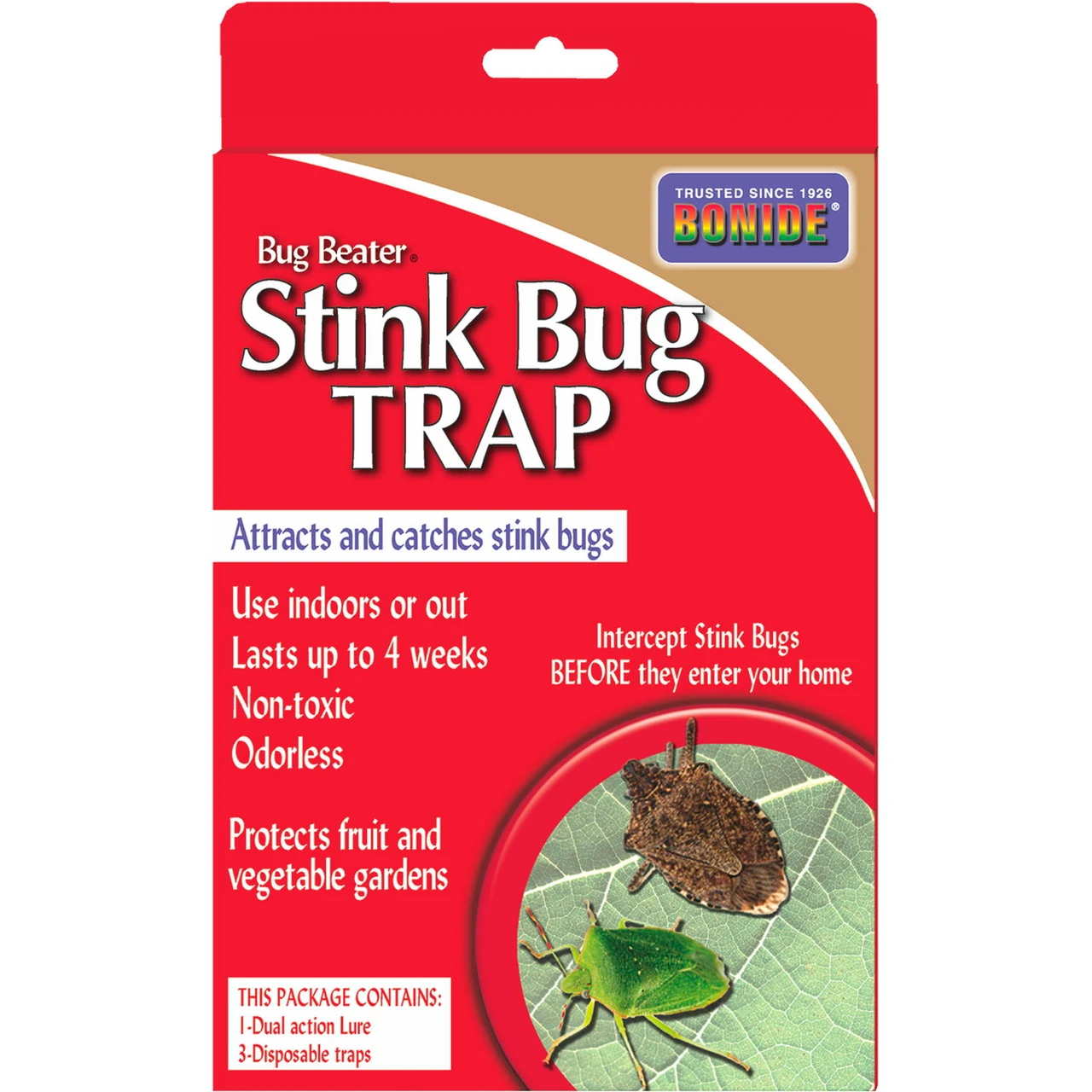 Bonide Bug Beater Stink Bug Trap Kit – 3 Traps with Dual-Action Pheromone Lure for Indoor & Outdoor Use