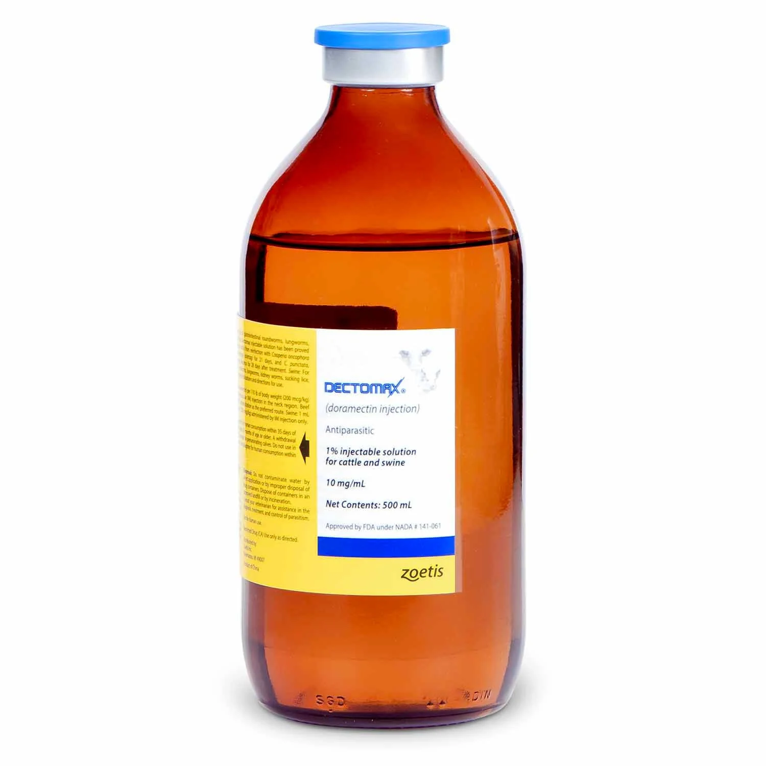 Zoetis Dectomax 1% Injectable Doramectin Dewormer for Cattle & Swine – 250 mL