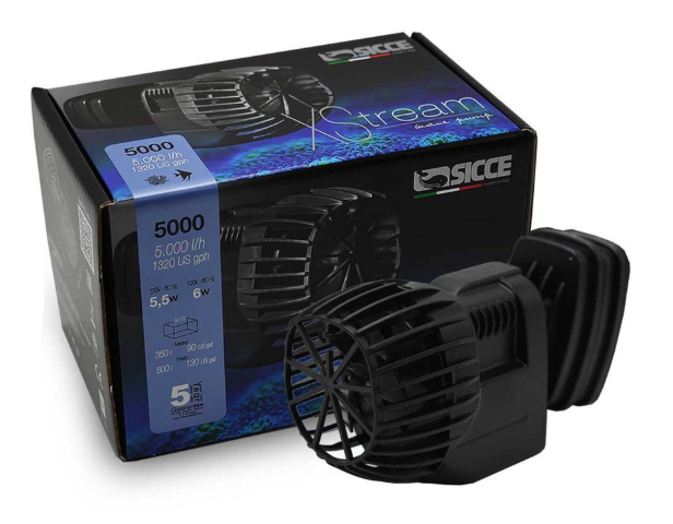 Sicce XStream 5000 Wave Pump 1320 GPH 6W – Up to 130 Gallon Freshwater & Saltwater Aquarium