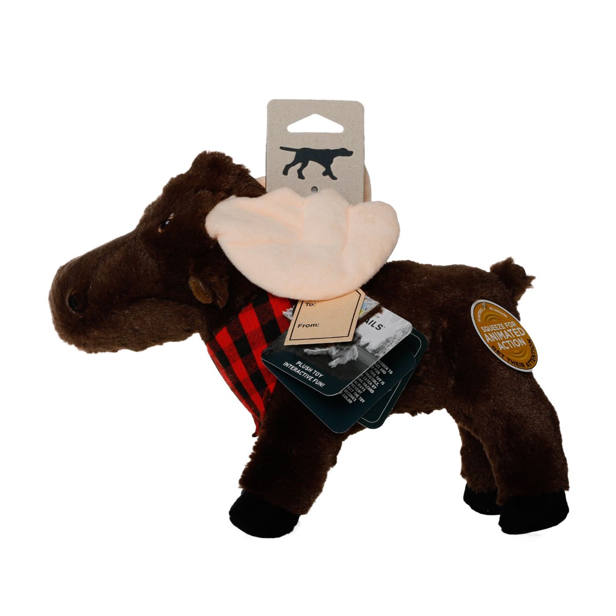 Tall Tails Animated Moose Plush Dog Toy – 11 Inch, Large
