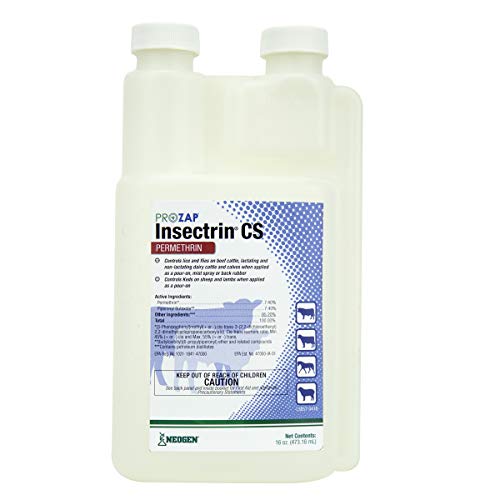 Prozap Insectrin CS On-Animal Fly Control Insecticide 16 oz – Ready-to-Use Permethrin Pour-On & Spray for Cattle, Horses & Sheep