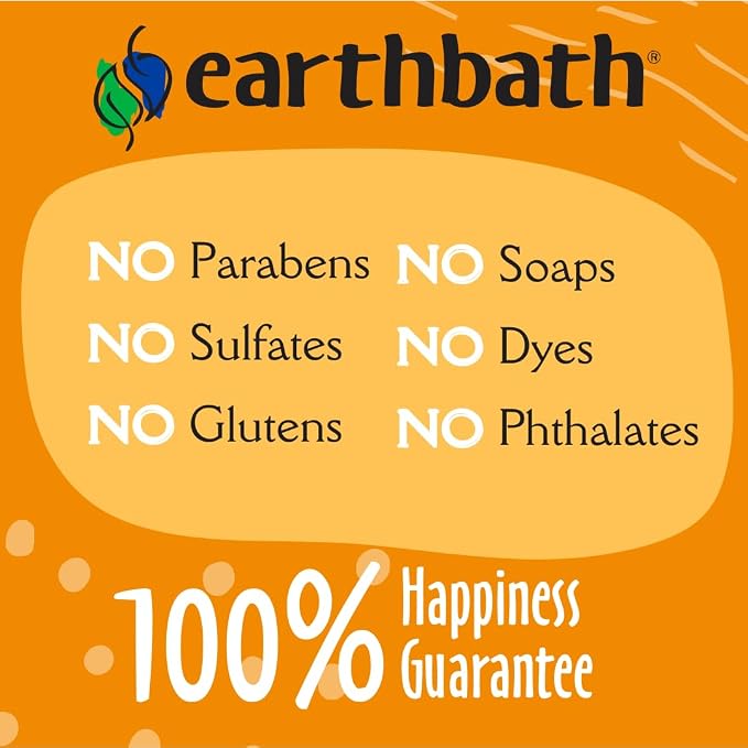 Earthbath Bilberry & Blueberry Foaming Facial Wash for Dogs & Cats – Tear-Free No-Rinse Face & Tear Stain Cleaner, 8 oz