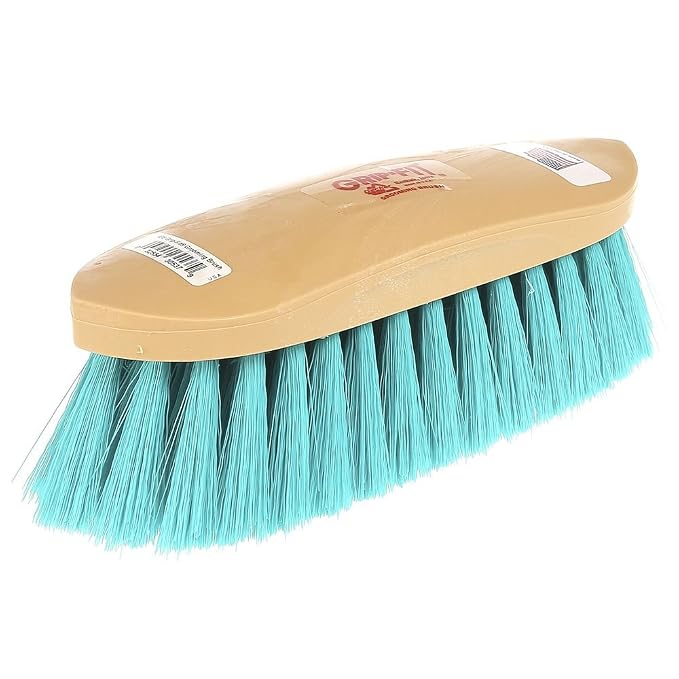 Decker #36 The Magic Horse Grooming Brush – Soft Aqua Teal Synthetic Bristles, Grip-Fit Handle