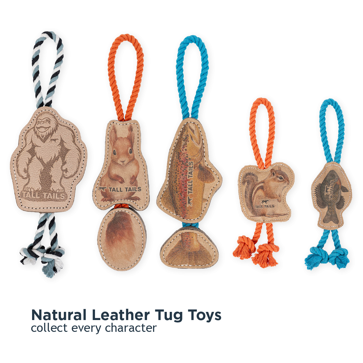 Tall Tails Natural Leather Chipmunk Tug Dog Toy – 12 Inch