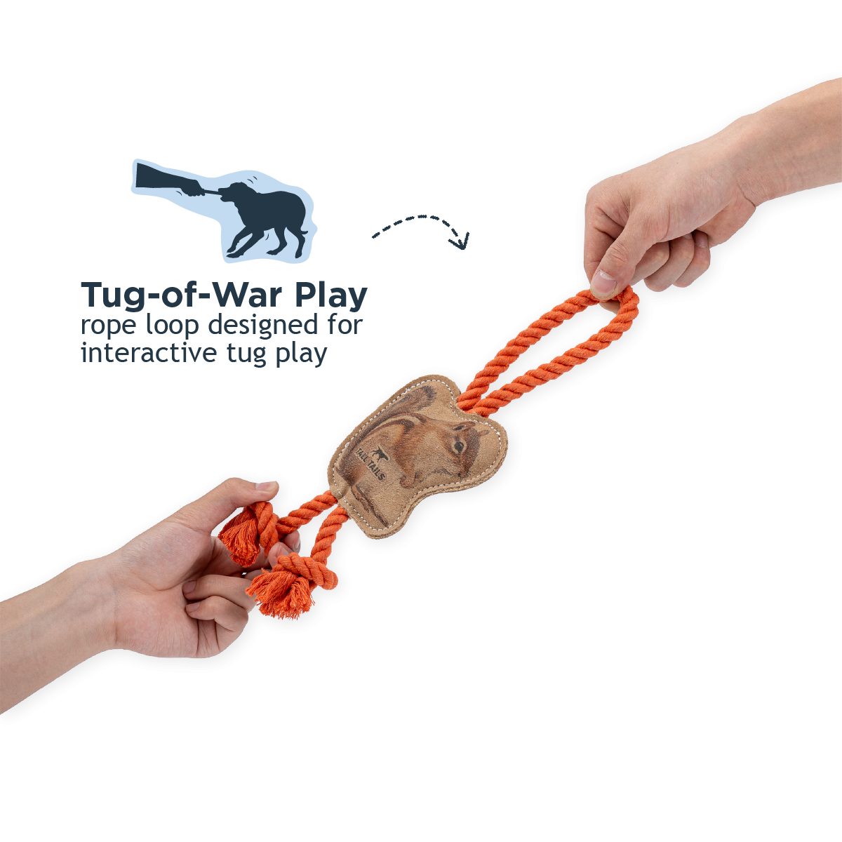 Tall Tails Natural Leather Chipmunk Tug Dog Toy – 12 Inch