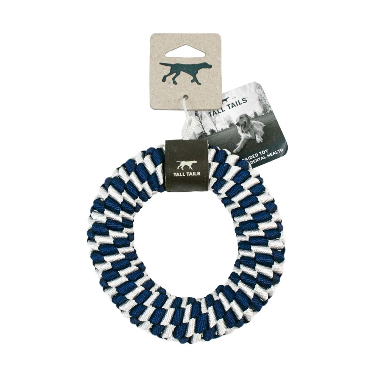 Tall Tails Navy Braided Ring Dog Toy – 6 Inch