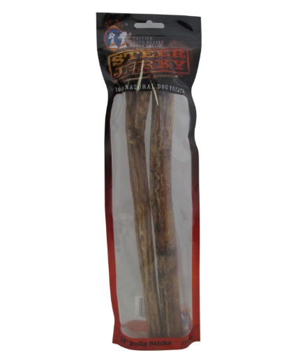 QT Dog Premium Steer Jerky Bully Sticks, 12 Inch – 2 Count — image 1