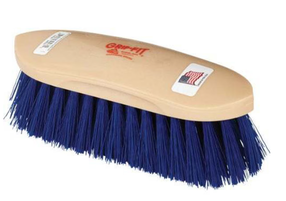 Decker #32 Grip-Fit Medium Soft Horse Grooming Brush – Blue Synthetic Bristles, 2-Inch Trim