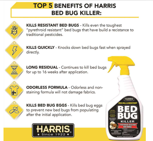 Harris Bed Bug Black RTU – 32oz Ready-to-Use Spray