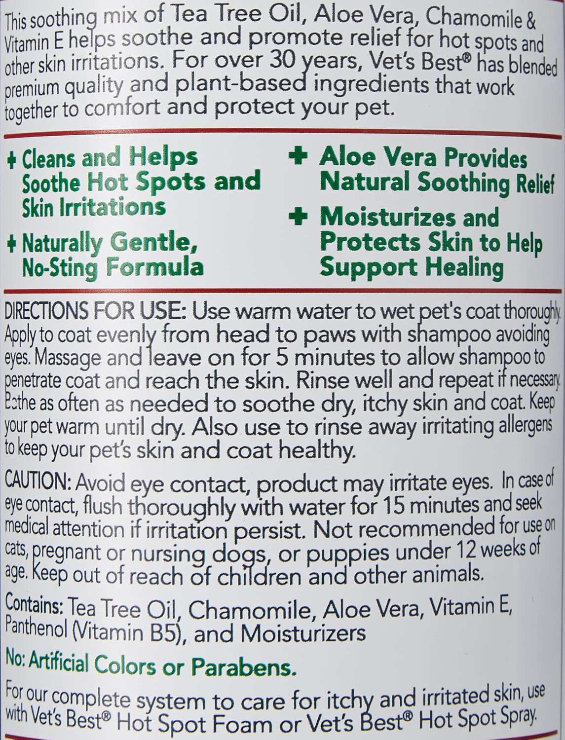 Vet's Best Hot Spot Itch Relief Dog Shampoo, 16 oz