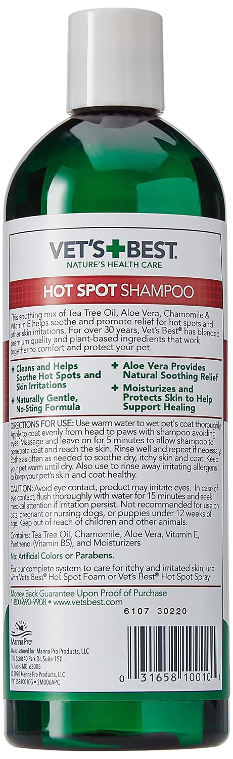 Vet's Best Hot Spot Itch Relief Dog Shampoo, 16 oz