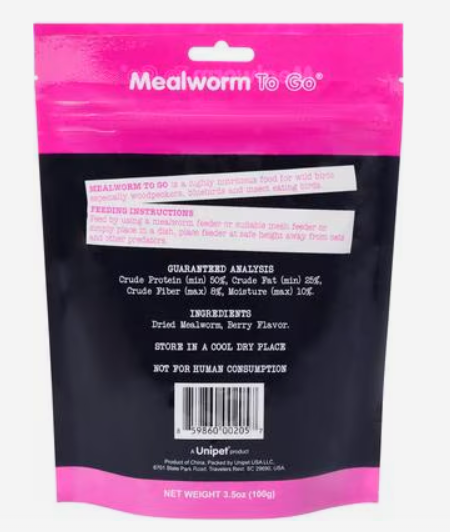 Dried Mealworms 3.5 oz – High-Protein Treat & Feed for Wild Birds, Chickens & Backyard Birds