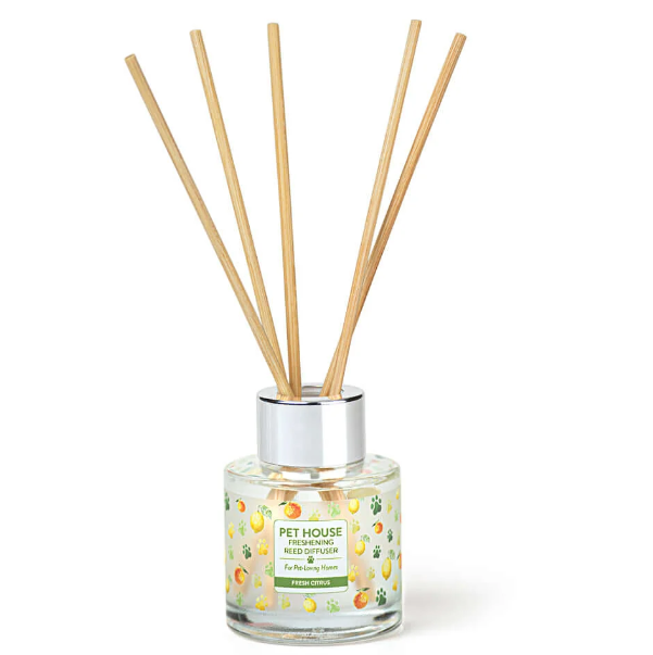 One Fur All Pet House Fresh Citrus Reed Diffuser – Pet Odor Neutralizing Home Fragrance, 1.6 fl oz