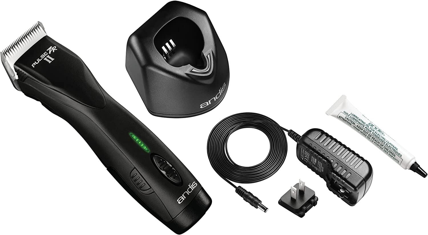 Andis Pulse ZR II 5-Speed Cordless Detachable Blade Clipper – Professional Pet Grooming Clipper with #10 CeramicEdge Blade