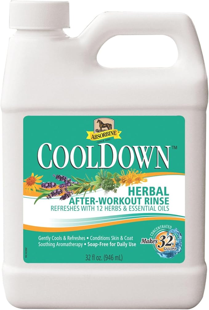 Absorbine CoolDown After-Workout Horse Rinse Concentrate 32 oz – No-Rinse Cooling Herbal Body Wash