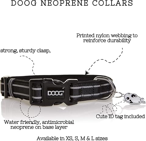 DOOG Neoprene Dog Collar Scout Extra Small – Comfortable Adjustable Collar for Small Dogs