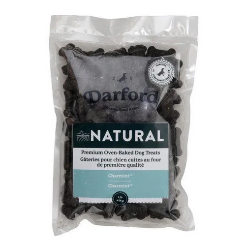 Darford Naturals Charmint Mini Dog Treats – 1 lb, Oven-Baked Breath Freshening Biscuits with Parsley, Charcoal & Peppermint