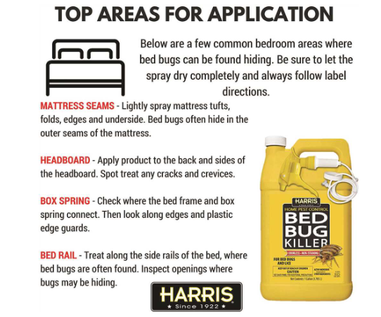 Harris HBB-128 Bed Bug Killer Spray 128 oz – 1 Gallon Ready-to-Use Odorless & Non-Staining Indoor Treatment