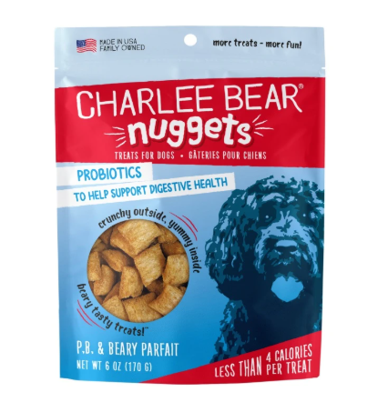 Charlee Bear Nuggets Peanut Butter & Beary Parfait Dog Treats – Crunchy Bite-Size Treats for Dogs